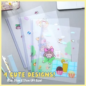 Cute Girl A4 Clip File