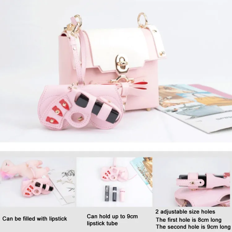 Cute Quirky PU Sunglasses Case Portable Glasses Bag with Hanging Buckle, Color:  Butterfly Flower Ring Pink