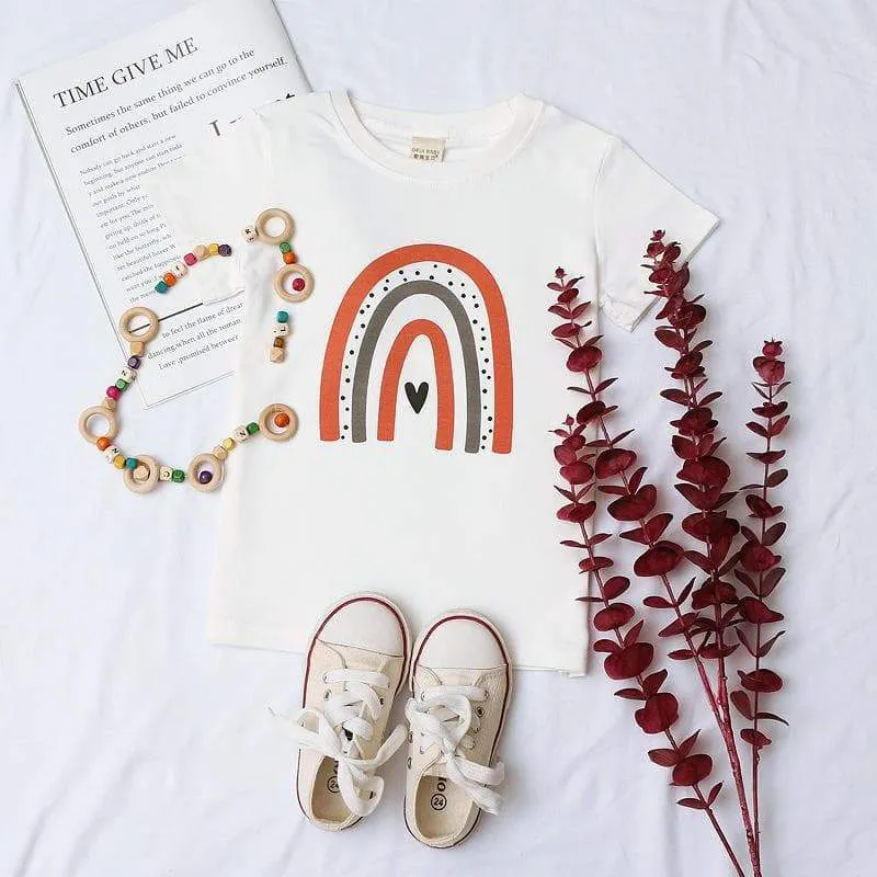 Cute Rainbow Pattern T-shirt for Boys and Girls