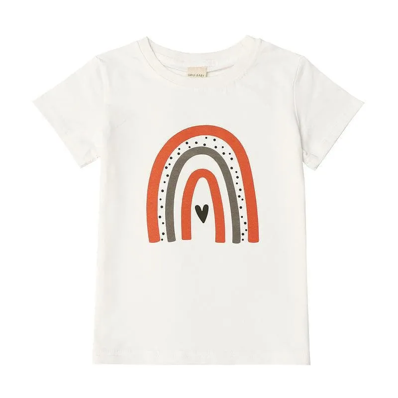 Cute Rainbow Pattern T-shirt for Boys and Girls