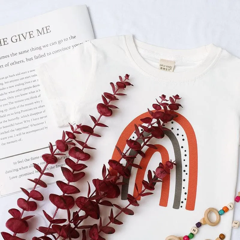 Cute Rainbow Pattern T-shirt for Boys and Girls