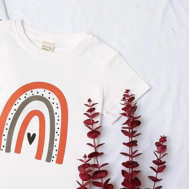 Cute Rainbow Pattern T-shirt for Boys and Girls