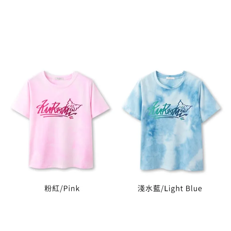 Cute Sario Kuromi Tie Dye T-Shirt Top