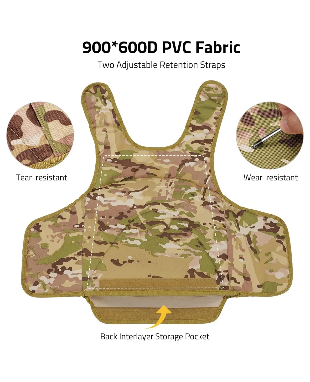CVLIFE Tactical Vest with Zipper Bag Molle Webbing System