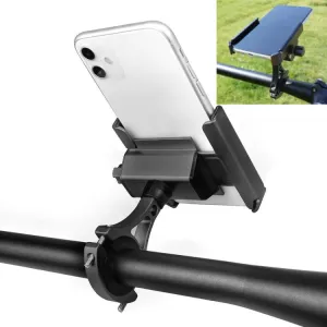 CYCLINGBOX Aluminum Alloy Mobile Phone Holder Bicycle Riding Takeaway Rotatable Metal Mobile Phone Bracket, Style:Handlebar Installation(Black)