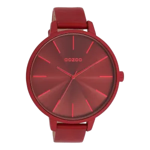 Dahlia red OOZOO watch with dahlia red leather strap - C11253
