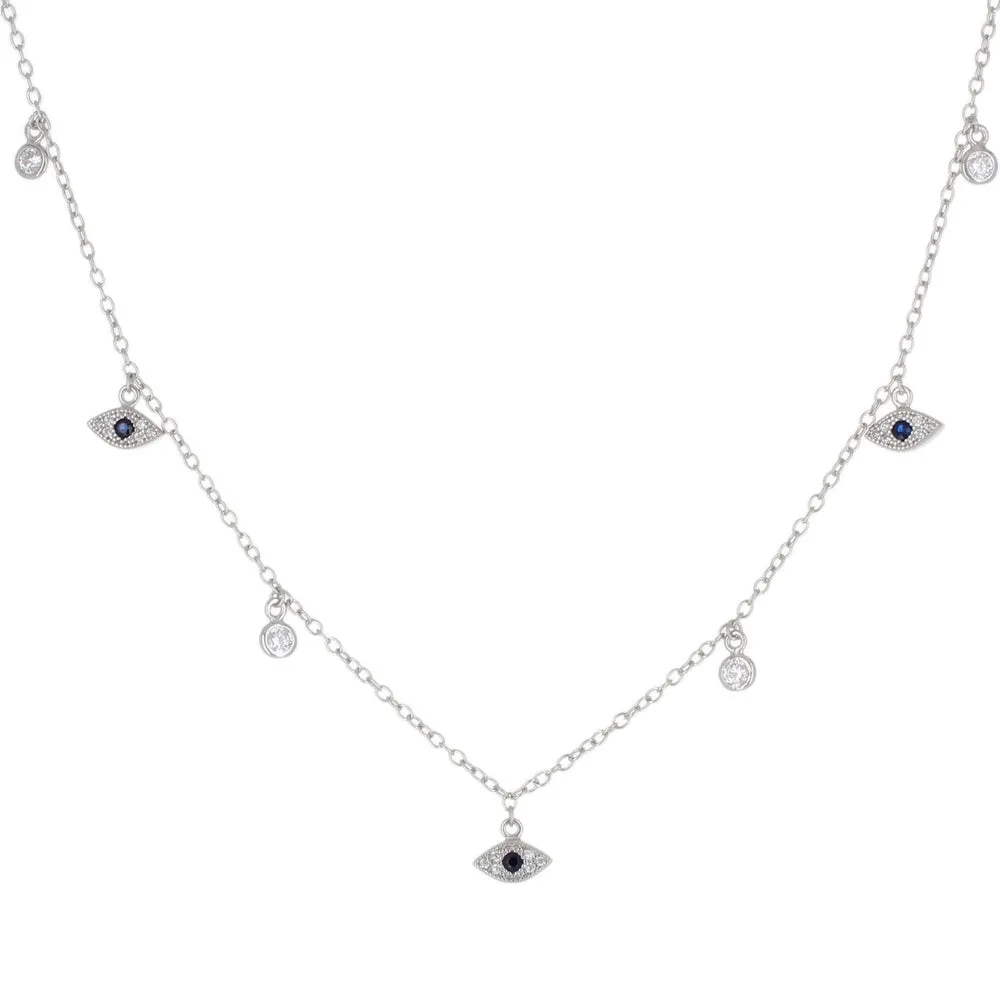DANGLING EVIL EYE & CZ CHOKER