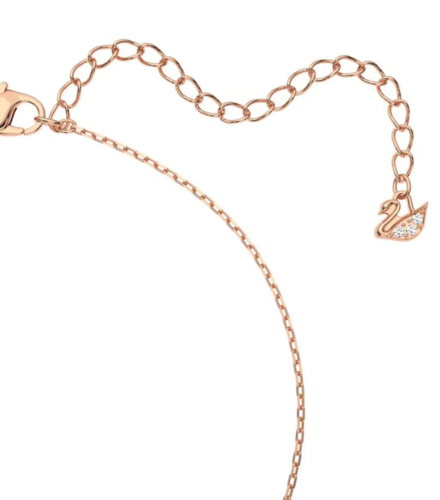 Dazzling Swan Necklace Pink Rose Gold-Tone Plated