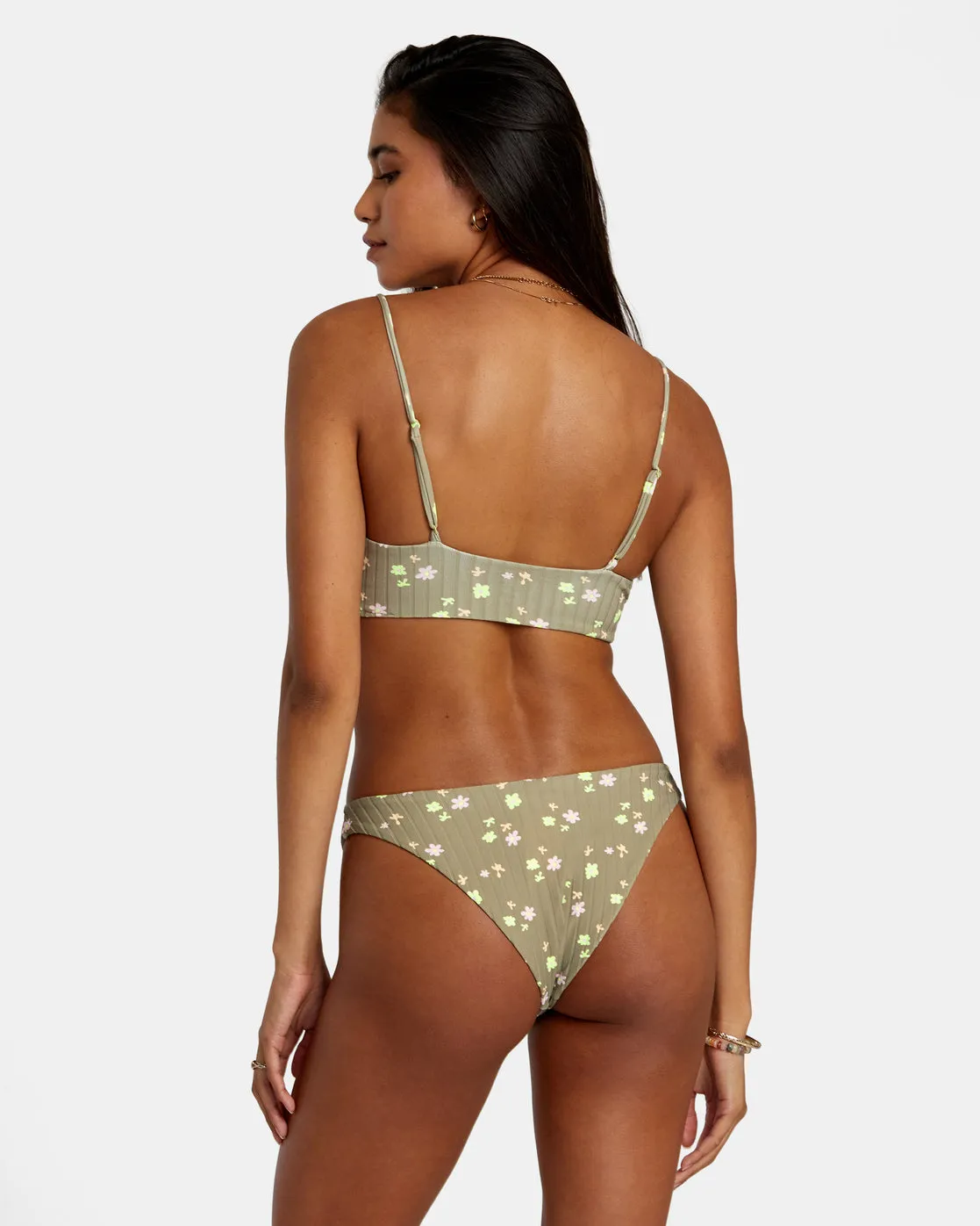 Decoupage Crop Bikini Top - Aloe