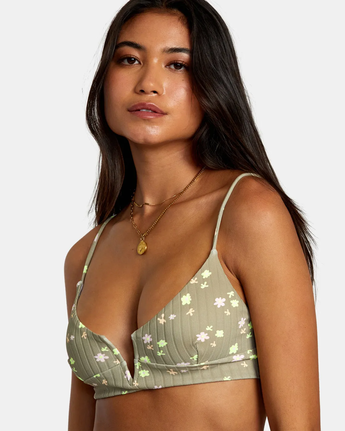 Decoupage Crop Bikini Top - Aloe