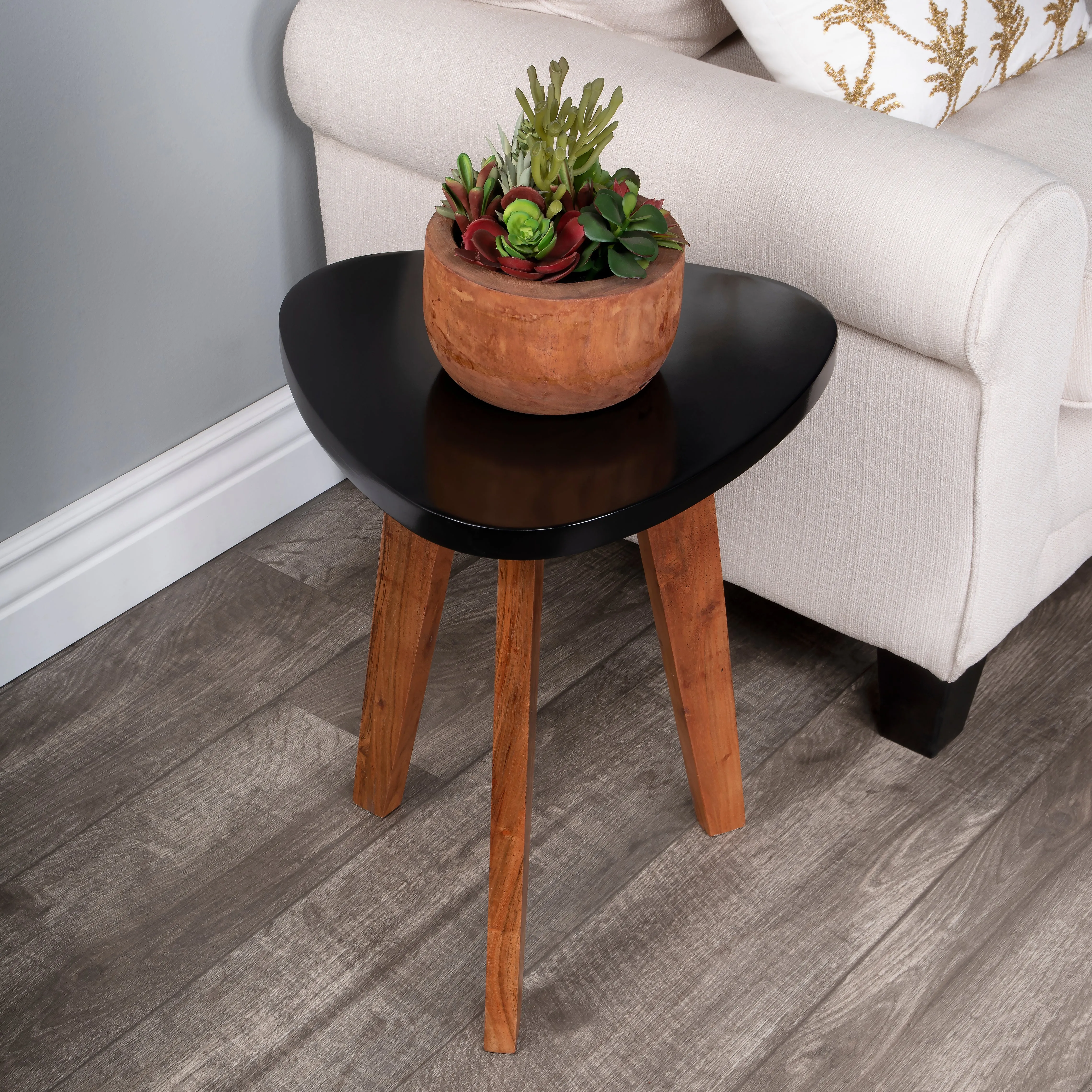 Del Mar Contemporary Side Table in Black  3303295