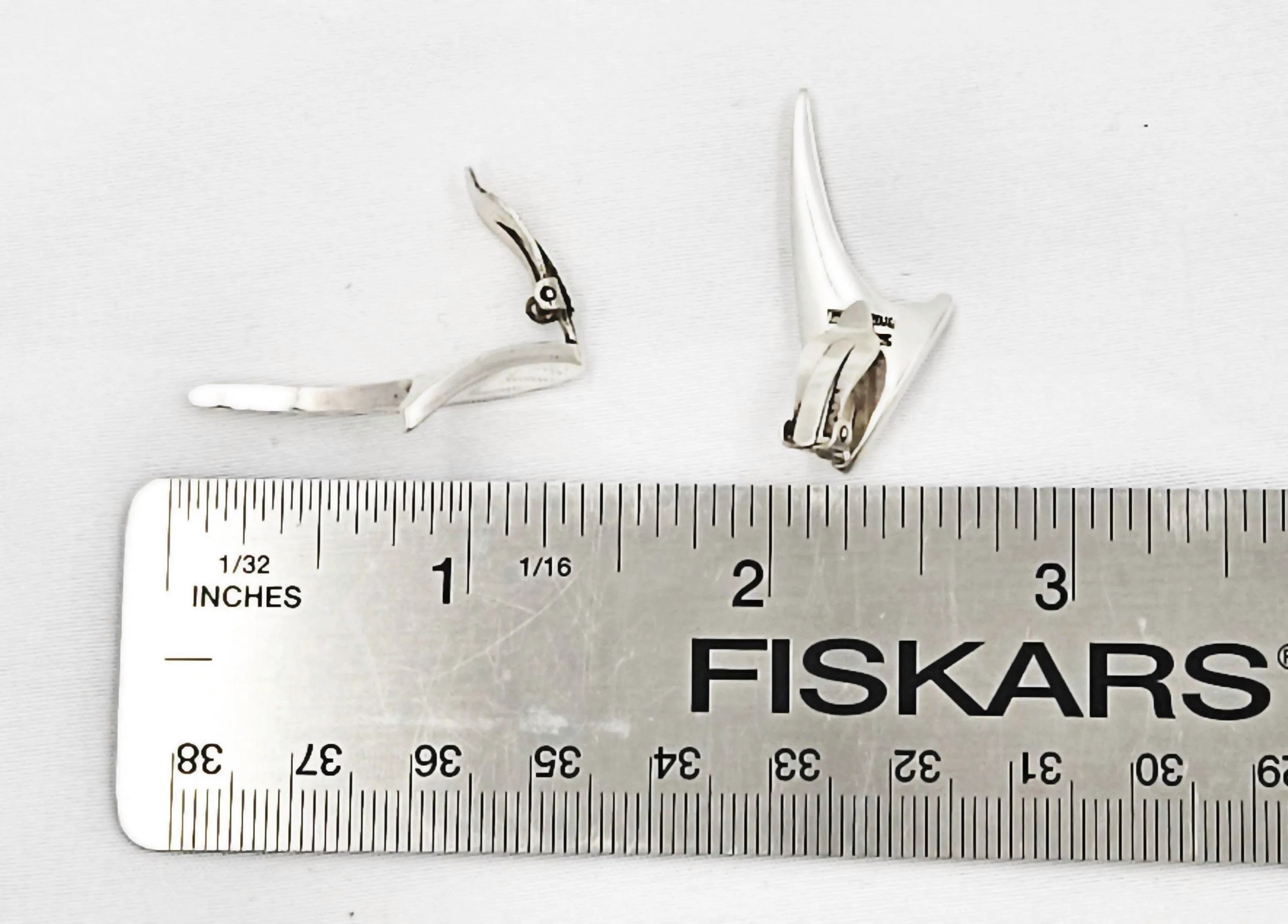 Denmark Designer Bent Knudsen Bent K Sterling Modernist Earrings Circa 1960's