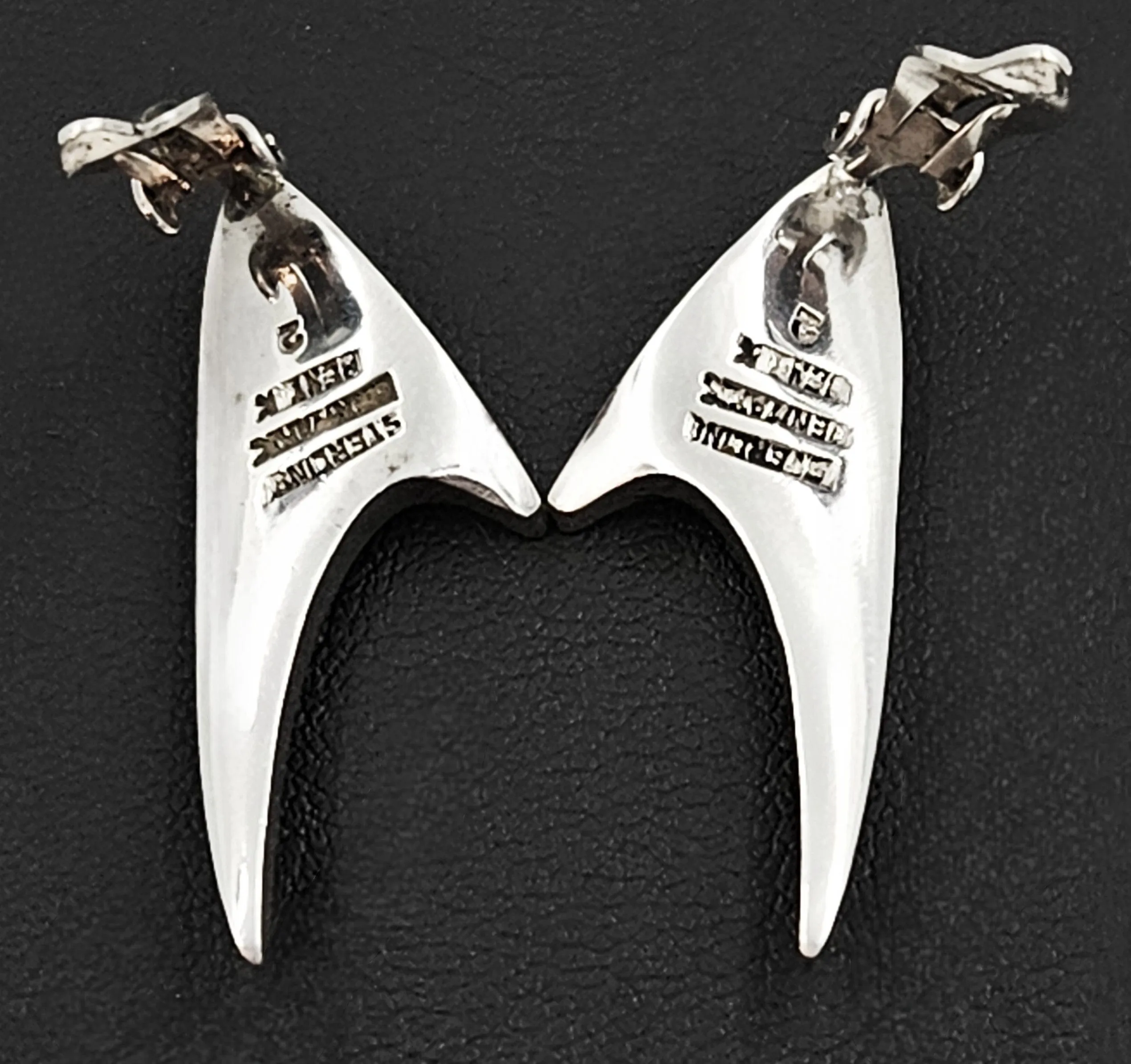 Denmark Designer Bent Knudsen Bent K Sterling Modernist Earrings Circa 1960's