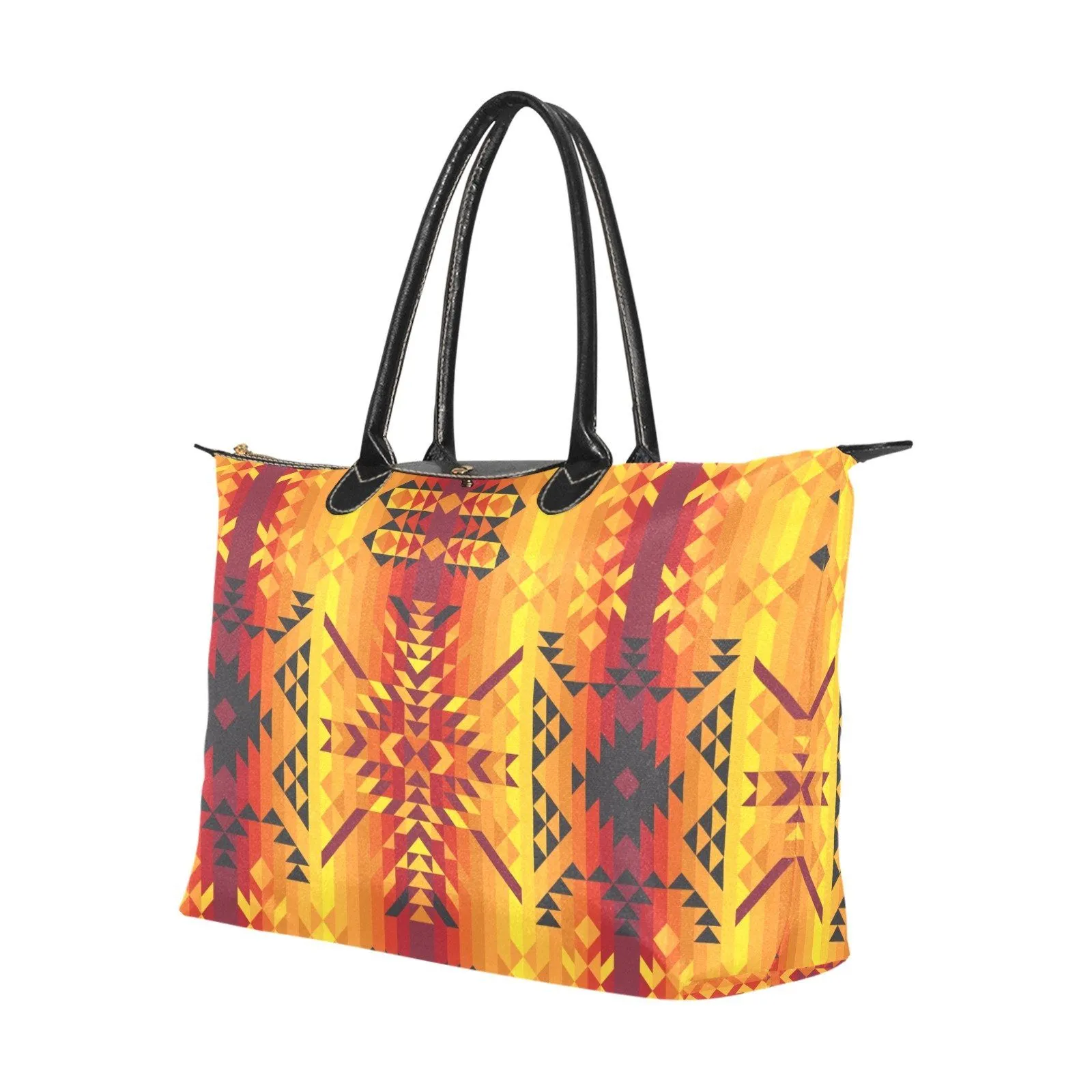 Desert Geo Yellow Red Single-Shoulder Lady Handbag