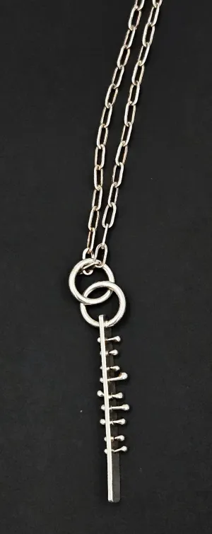 Designer Susan Fischer Hayes "Silver Diamonds" Sterling Kinetic Necklace NWT