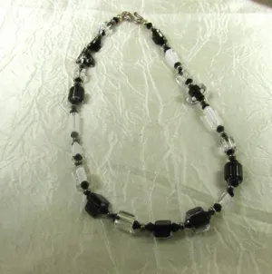 Designer White & Black Artisan Bead Necklace