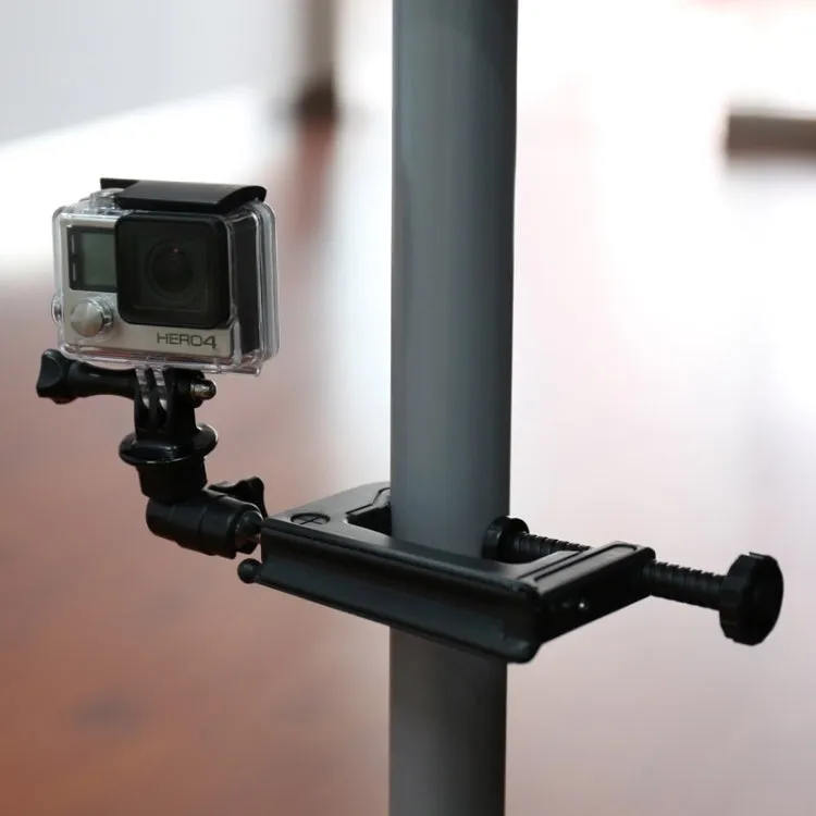 Desktop Fixed Clamp Holder Mount with Tripod Adapter for GoPro, Insta360, DJI and Other Action Cameras, Clamp Size: 1 - 6 cm