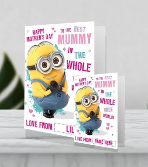 Despicable Me Minions Giant Personalised 'Best Mummy' Mother's Day Card
