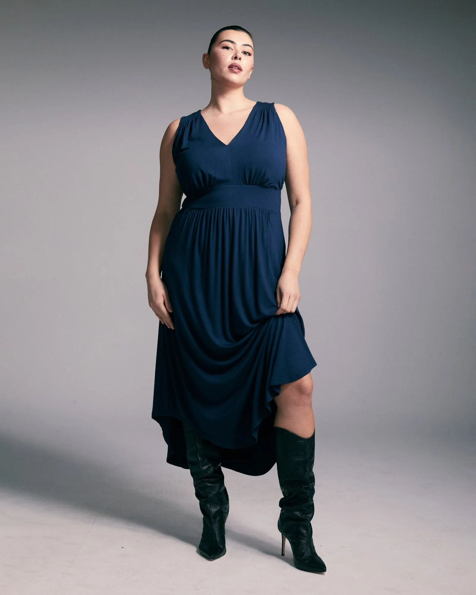 Destiny Tail Hem Maxi Dress | NAVY
