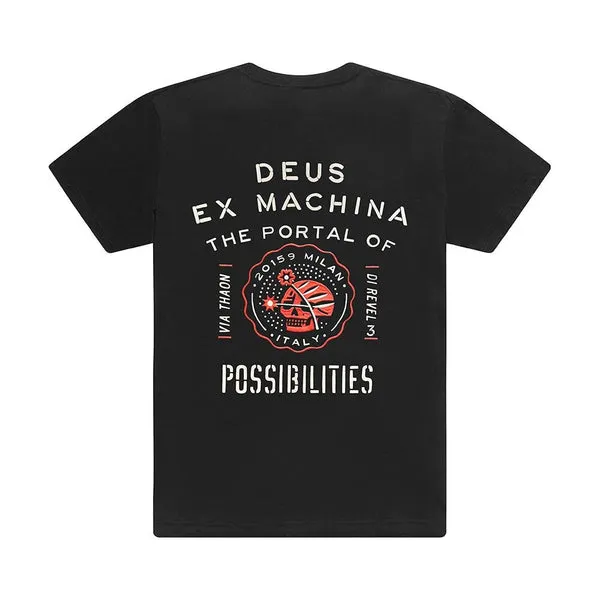 Deus Ex Machina Milano Embroidered Address T-Shirt Black