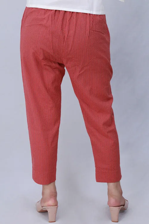 Dharan 'Coral Narrow Pant' Coral Woven Pants