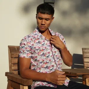 Dia de Muertos Open Collar Short Sleeve Shirt