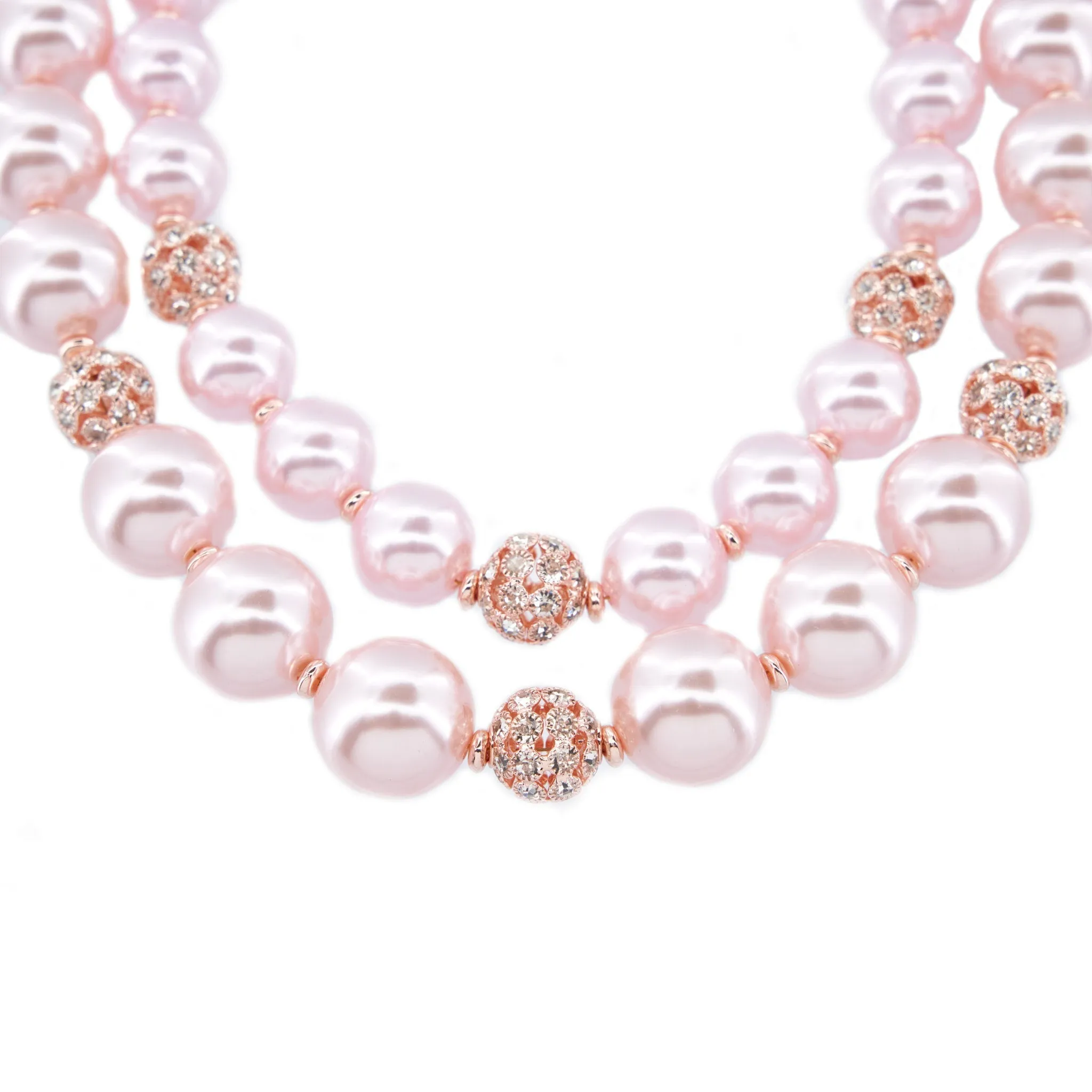 Diamonique Pearl Statement Necklace - Pink