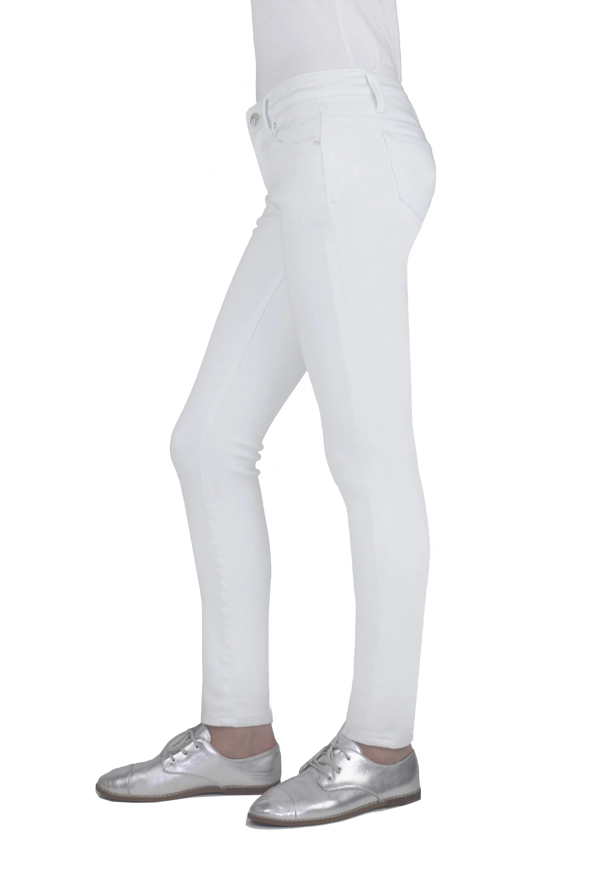 Diane - Basic Mid-Rise Skinny Jegging In White