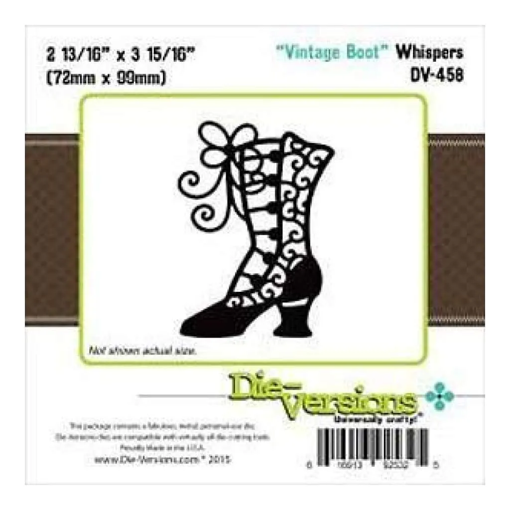Die-Versions Whispers Die Vintage Boots  2.8125Inch X3.9375Inch*