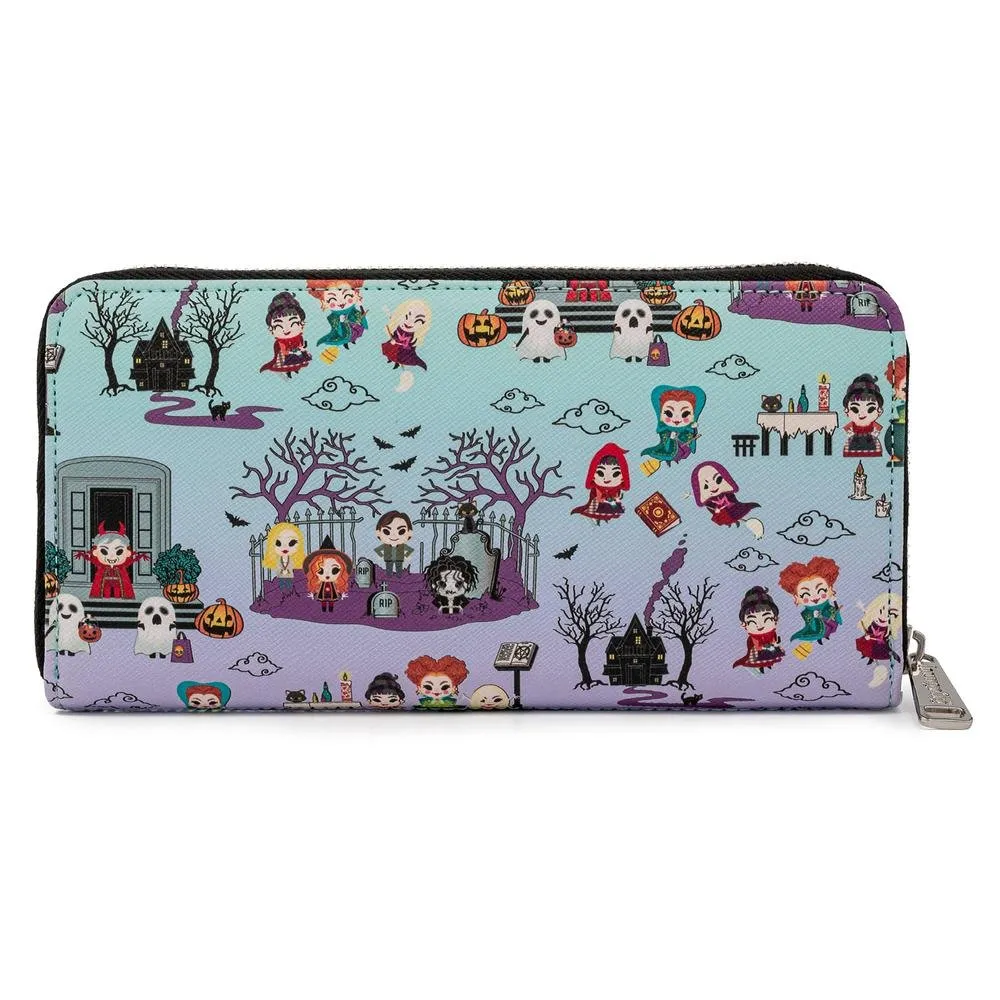 Disney Hocus Pocus Scene Allover Print Zip-Around Wallet