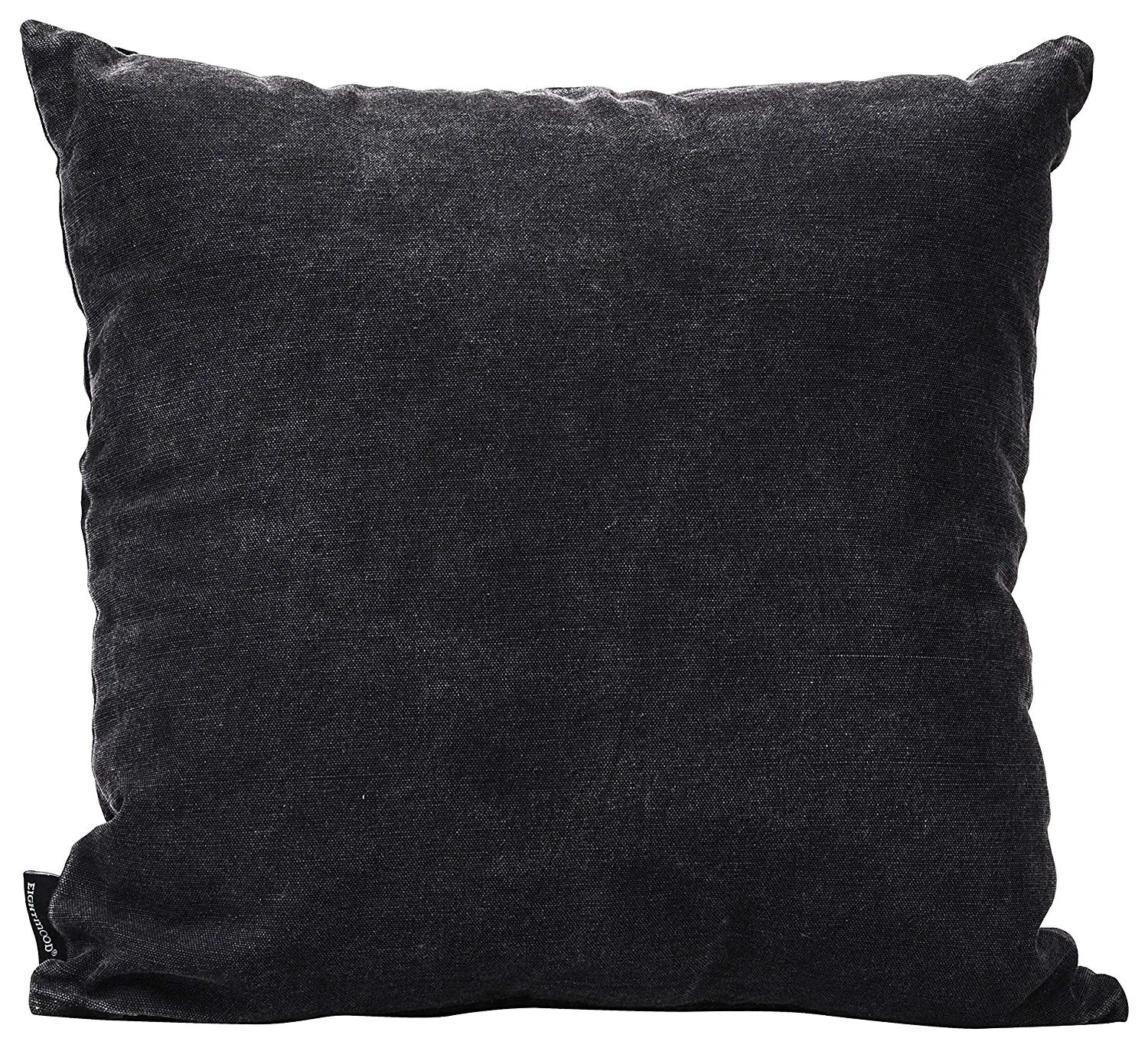 Distressed Star Print Cotton Cushion Cover in Black & White