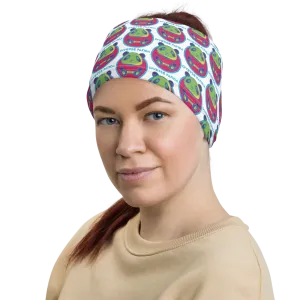 Diverse Panda Funky Mitchell Themed White Neck Gaiter/ Head Wrap