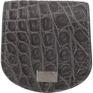 Dolce & Gabbana Exotic Gray Leather Condom Case Wallet