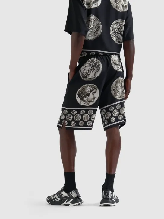 Dolce&amp;Gabbana   Ancient Coins printed silk shorts 