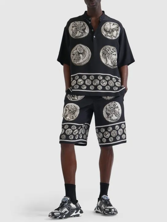 Dolce&amp;Gabbana   Ancient Coins printed silk shorts 