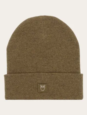 Double layer wool beanie - Dark Olive
