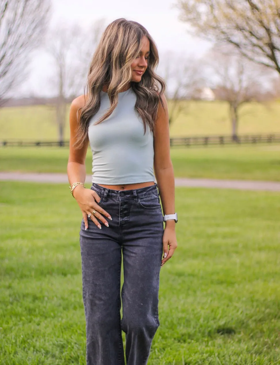 Double Layered High Neck Tank Top