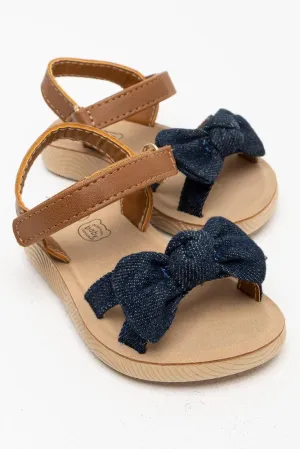 Double Strap Sandal Denim & Natural
