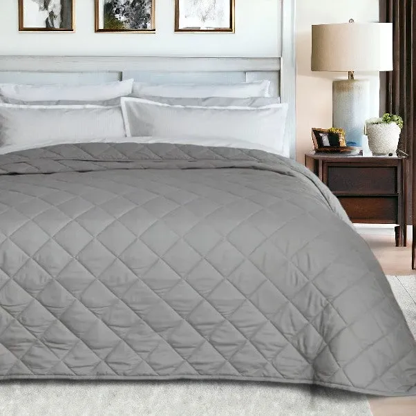 Dove Grey Quilted Bedspread