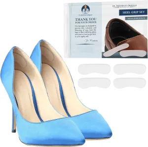 Dr. Frederick’s Original Gel Heel Protectors - 12pcs - Soft Adhesive Heel Grips for Shoe Back - Prevent Blisters - Shoe Heel Pads for Shoes That are Too Big - Cushion Heel Inserts for Women & Men
