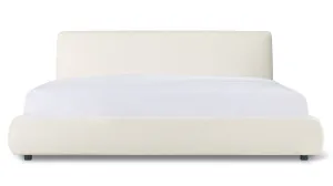 Dream Bed With Storage, King, Cream Boucle