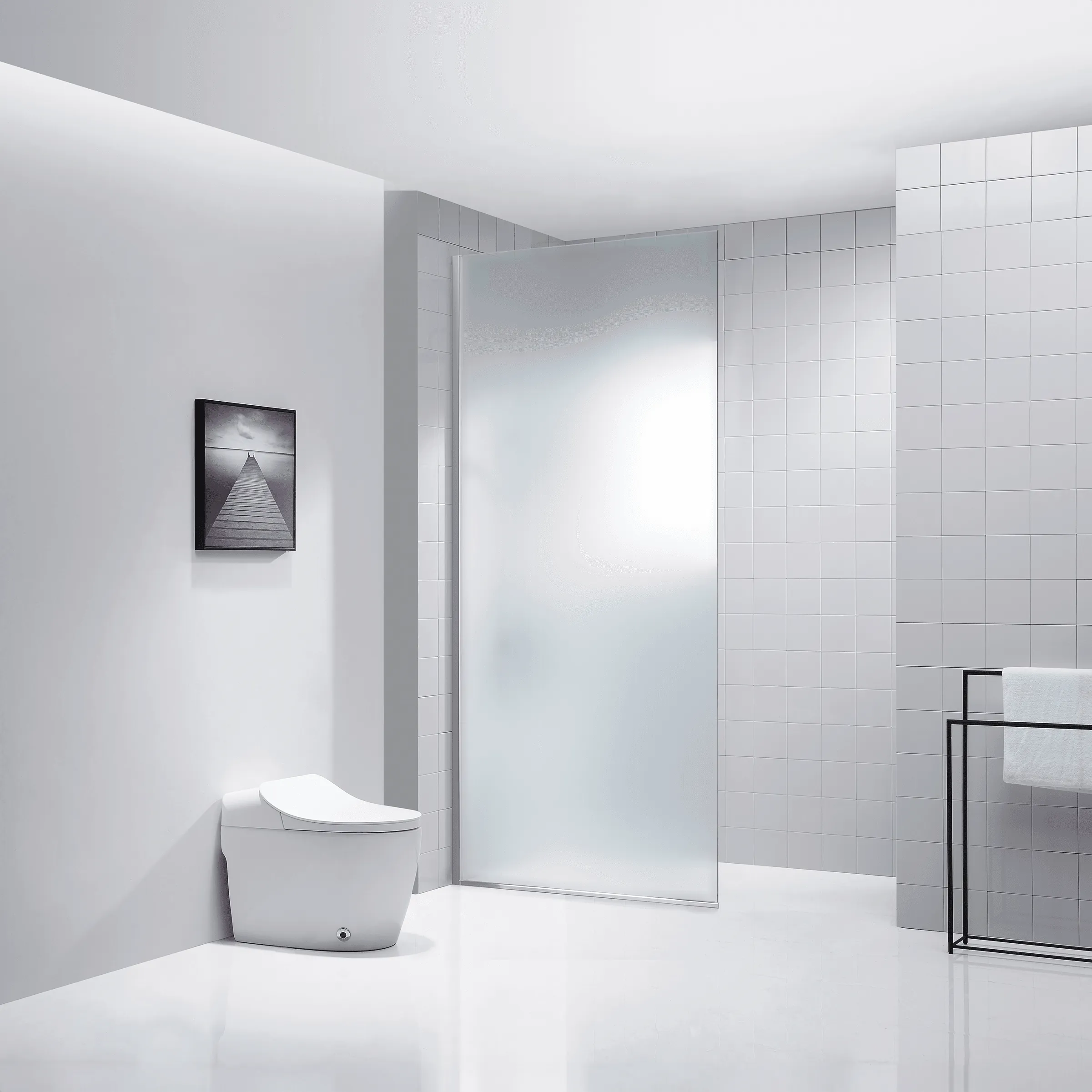 Dreamwerks 35.4"W x 79"H Frameless Fixed Shower Door in Chrome - Available in Clear or Frosted Glass