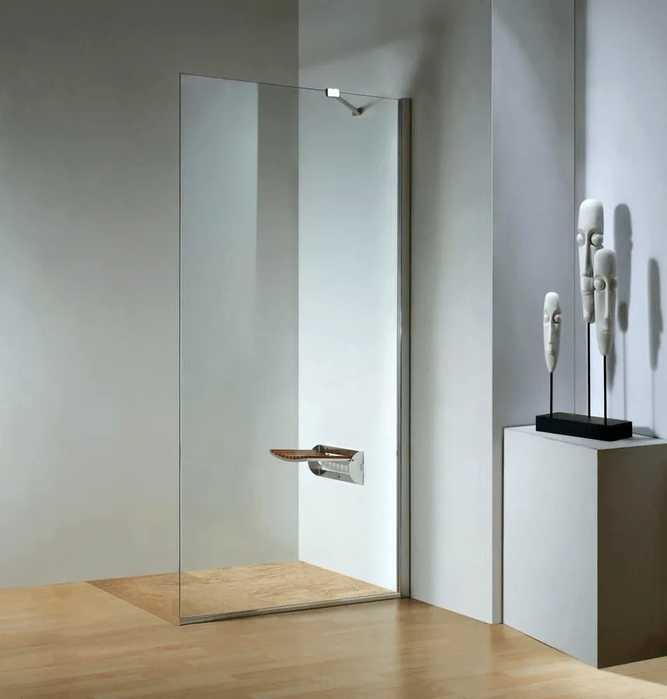 Dreamwerks 35.4"W x 79"H Frameless Fixed Shower Door in Chrome - Available in Clear or Frosted Glass