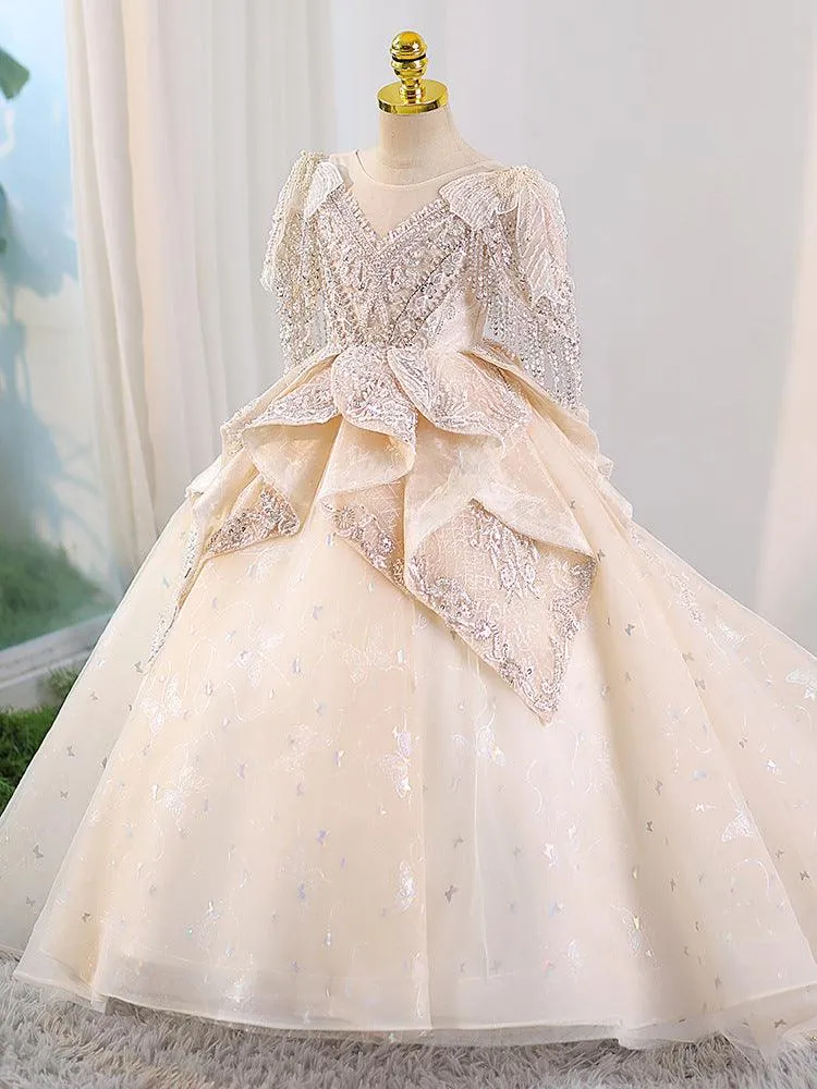 Dreamy Lace Princess Dress Luxurious Lace Ball Gown Elegant Sequin Evening Dress