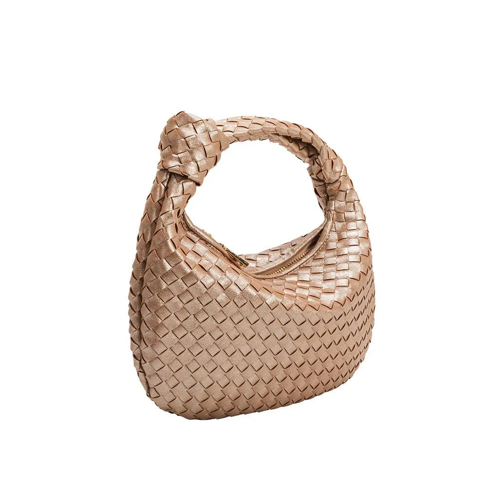 Drew Small Metallic Champagne Recycled Vegan Top Handle Bag