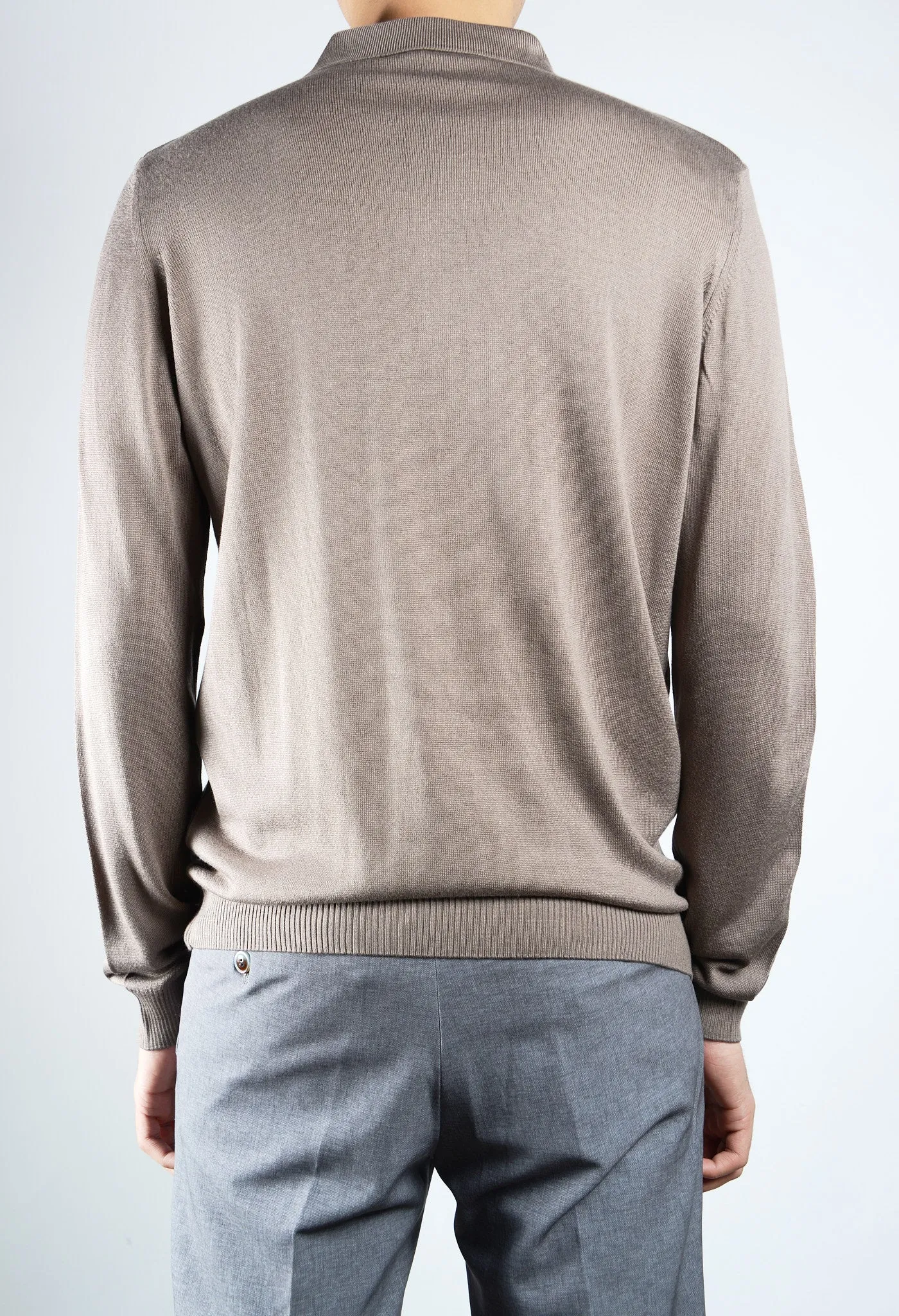 DT 1/4 Zip Lux Vertical Stripe Polo Ls