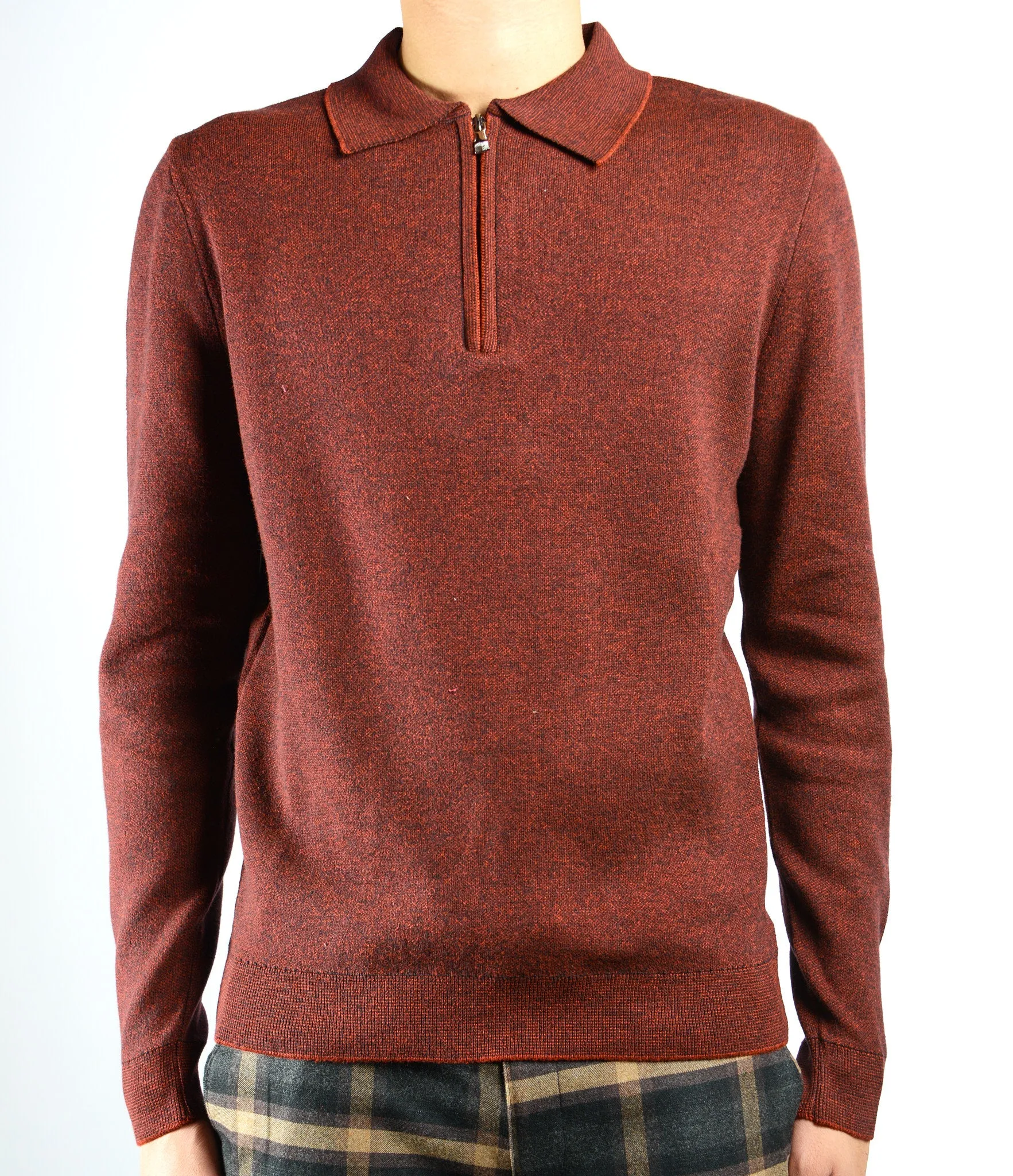 DT 1/4 Zip Melange Polo Ls