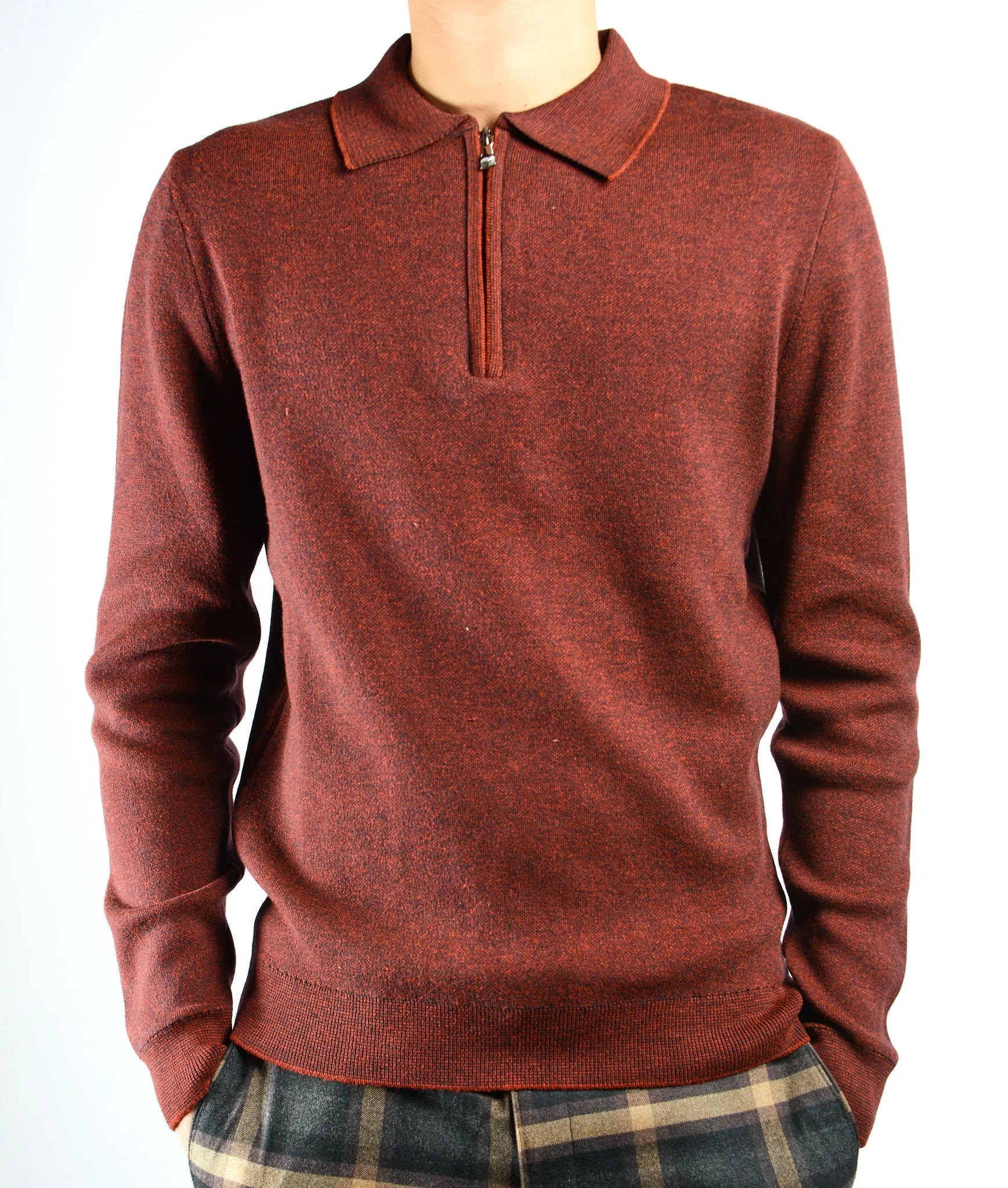 DT 1/4 Zip Melange Polo Ls