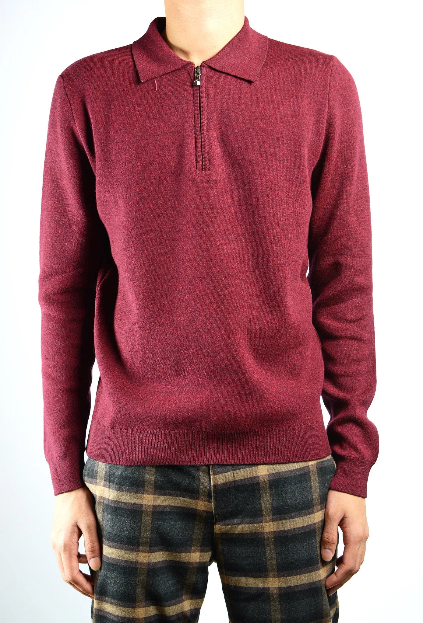 DT 1/4 Zip Melange Polo Ls