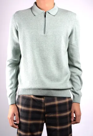 DT Tipped 1/4 Zip Polo Ls